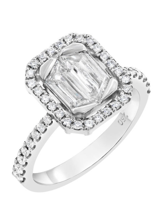 Damen Ring mit Diamant aus Weißgold 18K