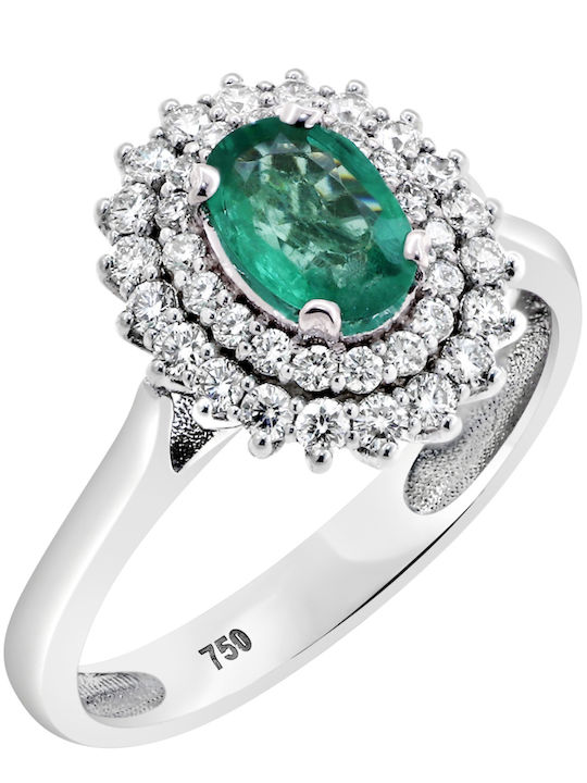 Damen Ring mit Diamant aus Weißgold 18K