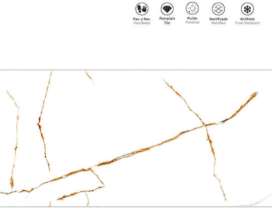 LV Granito Fliese Boden / Wand Innenbereich 120x60cm Weiß