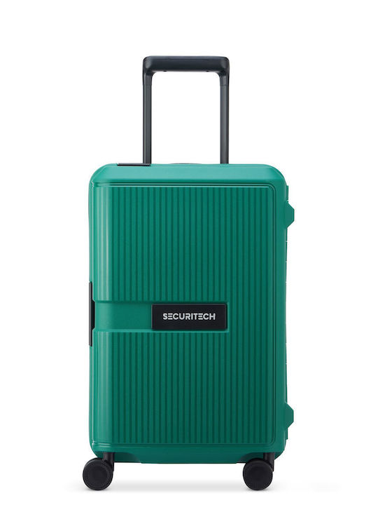Securitech by Delsey Cabin Travel Suitcase Stone Green with 4 Wheels Height 55cm