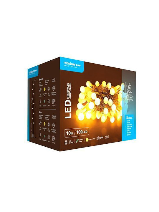 Modee Lighting Christmas Lights LED Type Berry Power Supply 100 LED 10m 10cm Warm White