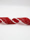 Red Ribbon White Fluffy Edges 914x6.3cm Eurolamp 600-47853