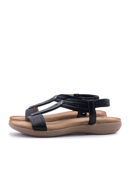 Women's Flat Sandals in Black Color