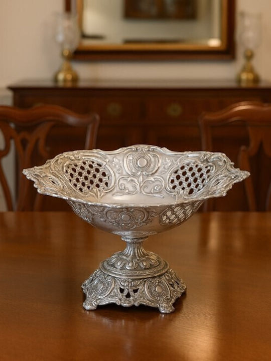 Metallic Silver Decorative Bowl 24x14cm Galifas 915821 Galifas