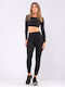 Women's Long Firming High Waist & Push Up Leggings with Fleece Lining Black