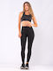 Training Women's Long Firming Leggings High Waist & Push Up Black