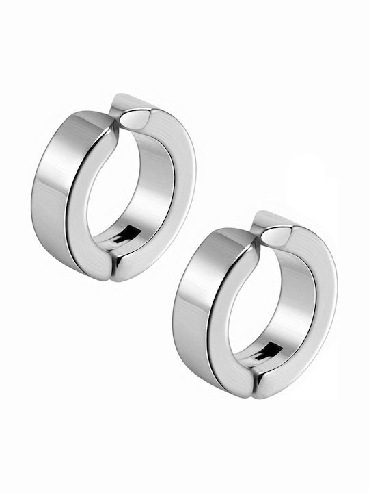 Theodora's Jewellery Men's Earrings Hoops with Clip made of Steel