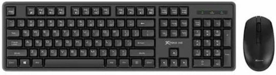Xtrike Me Office MK-307 Wireless Keyboard & Mouse Set Greek Gray