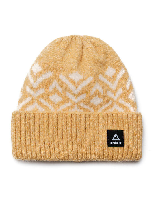 Beanie Unisex Beanie mit Rippstrick in Gelb Farbe