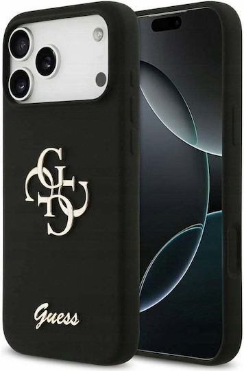 Guess Silicone Big 4g Script Umschlag Rückseite Silikon Schwarz (iPhone 17 Pro Max)