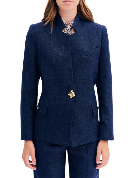 Forel Damen Mittellang Blazer Blue