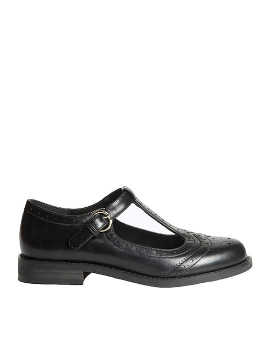 Women's Synthetic Leather Oxford Shoes Black
