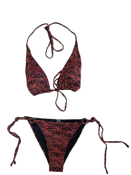 Modern Ocean Bikini Set Top & Brazil Bottom Brown
