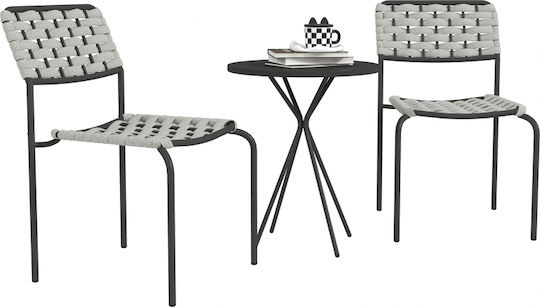 Set Sala De Mese Pentru Exterior 3 Piese Gri