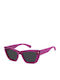 Polaroid Women’s Sunglasses with Pink Horn-Rimmed Frame and Grey Lens PLD6242/S/X MU1/M9
