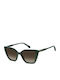 Polaroid Women's Sunglasses with Green Plastic Frame and Brown Gradient Lens