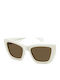 Polaroid Women's Sunglasses with White Plastic Frame and Brown Lens PLD6242/S/X VK6/SP