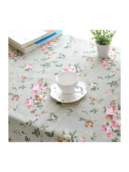 To megalo pazari Tablecloth Linen with Embroidery Linen 140x180cm