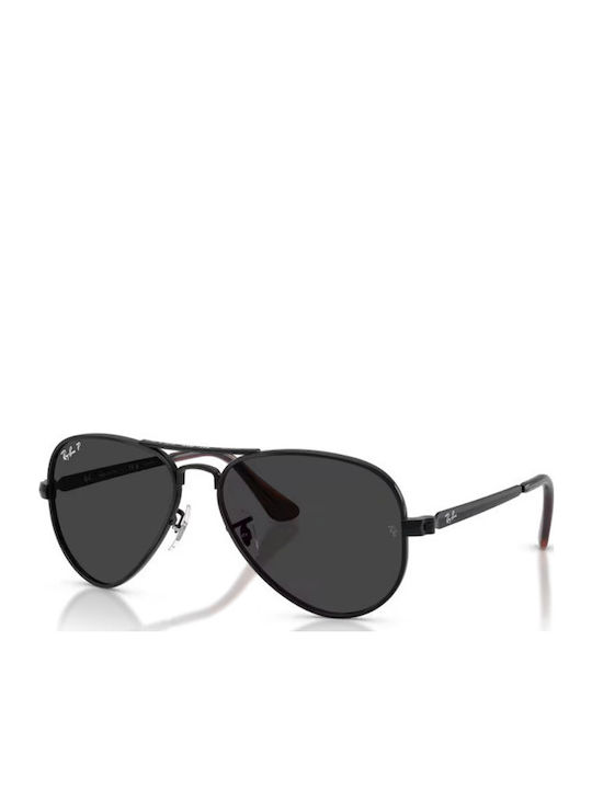 Ray Ban Unisex Sunglasses with Black Metal Frame and Black Polarized Lens RB3925 002/48
