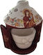 Ceramic Vigil Oil Lamp Nativity Ceramic Vigil Oil Lamp Two-Tone White Bordeaux Vigil Oil Lamp Dimensions Diameter × Height 12 × 15 Cm