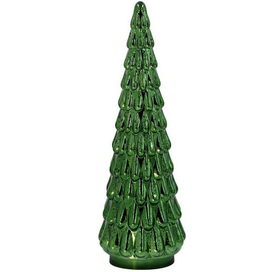 Christmas Decorative Glass Tree 42cm Battery Green