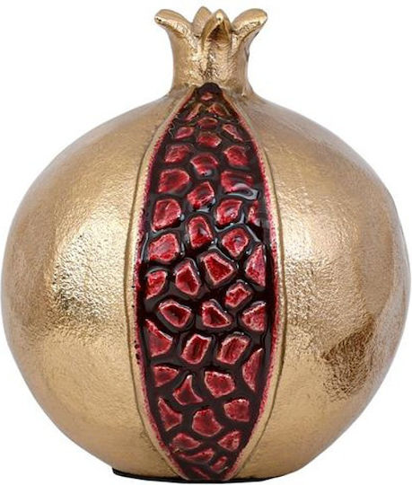 Metallic Decorative Fylliana Pomegranate Gold-Red Color 10x11cm