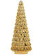 Christmas Decorative Glass Tree 32cm Battery Gold