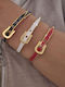 Women's Steel Handcuff Bracelet Gold Plated 6cm
