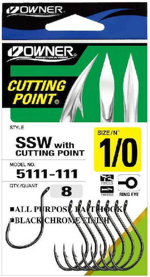 Αγκιστριά Owner 5111 – Cutting Point & Black Chrome Φινίρισμα #3/0