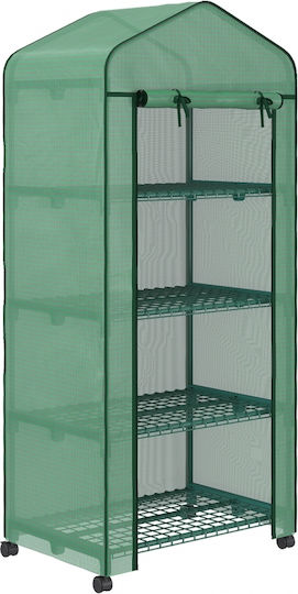 Outsunny 845-228V05GN Greenhouse Type House with Shelves 0.69x0.5x1.65m