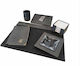 Desk Set Leatherette Grey