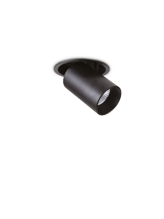 Ideal Lux Metallic Frame for Spot Built-in LED and Warm White Light Black 11x11cm. 1pcs