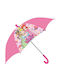 Disney Kids Curved Handle Umbrella Princess with Diameter 70cm Pink