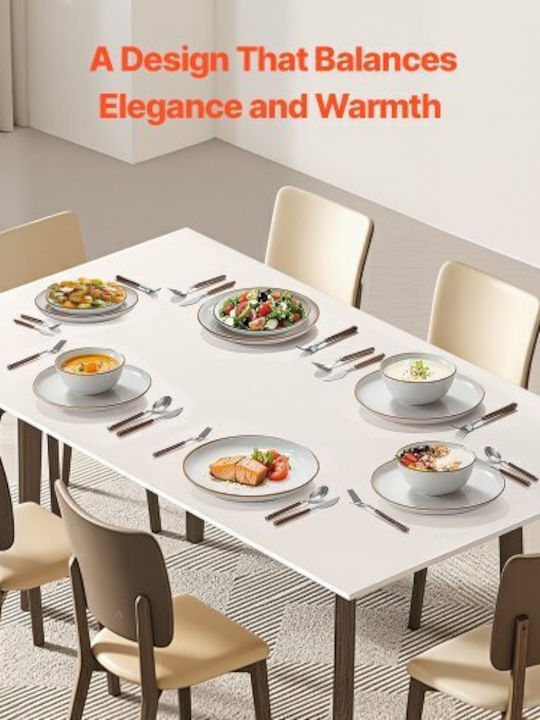 Vevor White Ceramic Dinnerware Set 18pcs
