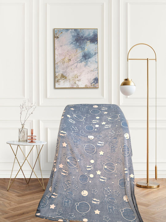 Одеяло Флийс Светещо Fluorescent Blue 200x150cm