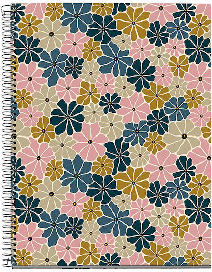 Miquelrius Ruled Spiral Notebook 100 Paper Sheets 21x29.7cm 70gsm Boho Essence Mix