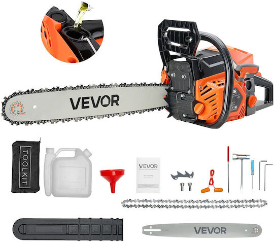 Vevor Αλυσοπρίονο Βενζίνης 2.4hp 6.8kg με Λάμα 45.72cm και Easy Start