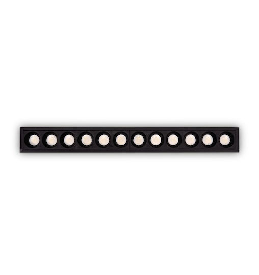 Recessed Commercial Linear Lighting Led 20W Black 2700K Slim Lika 341682 Ideal Lux 341682