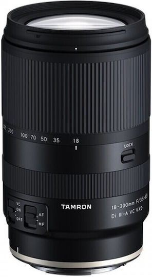 Tamron Crop Camera Lens 18-300mm F/3.5-6.3 Di III-A VC VXD Super Telephoto for Canon RF Mount Black