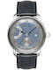 Zeppelin Mens Ανδρικό Ρολόι 42mm Αυτόματο με Μπλε Δερμάτινο Λουράκι