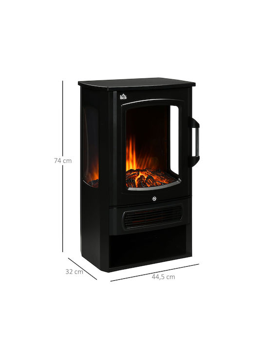 HomCom Под Електрическа печка 2000W 44.5x32см Черен