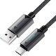 Acefast USB 2.0 Cable USB-C male - USB-A 18W Μαύρο 1.2m