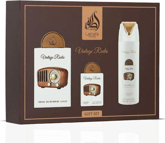 Lattafa Pride Vintage Radio Fragrance Set with Eau de Parfum