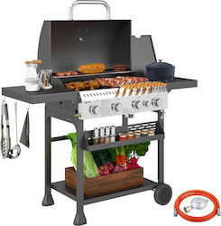 Outsunny Gasgrill 4 Brenner 2.5kW mit Seitenbrenner Outsunny Gasgrill 4 Brenner 2.5kW mit Seitenbrenner