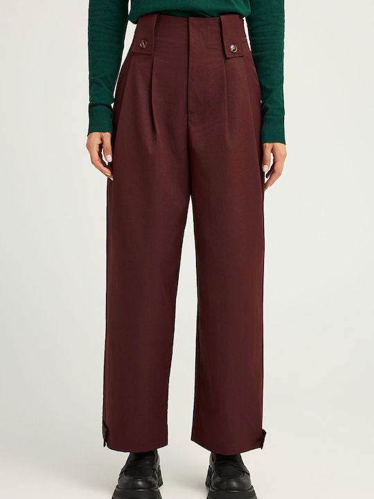 Femei Talie înaltă Din material textil Pantaloni cu Croială Balon Roșie