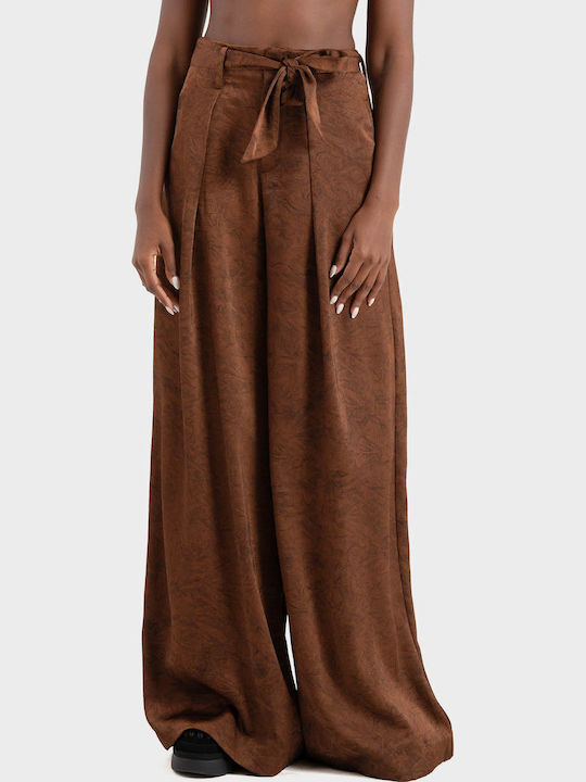 Pants Γυναικείο Υφασμάτινο Παντελόνι Black, Brown