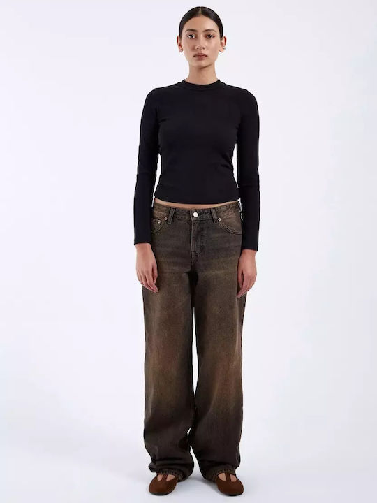 Damenjeans in Weit geschnittener Linie Braun