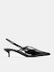 Pumps mit Riemchen & flacher Absatz Schwarz
