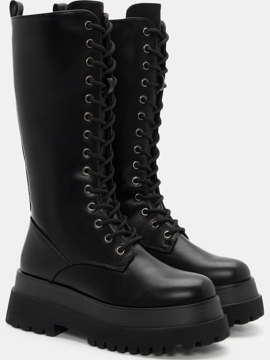 Damenstiefel mit Mittelhohem Absatz in Schwarz