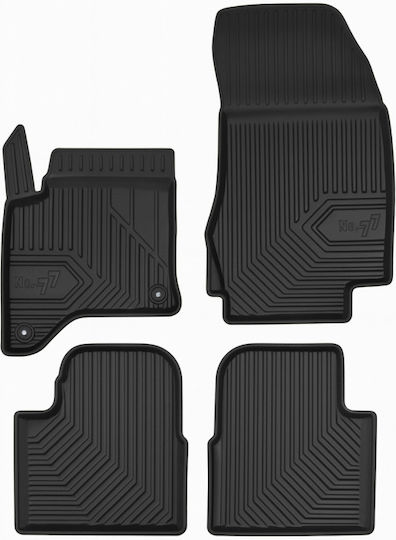 Frogum Set of Front and Rear Mats 4pcs Tray Type for Peugeot 2008 Opel Corsa 2008 Black